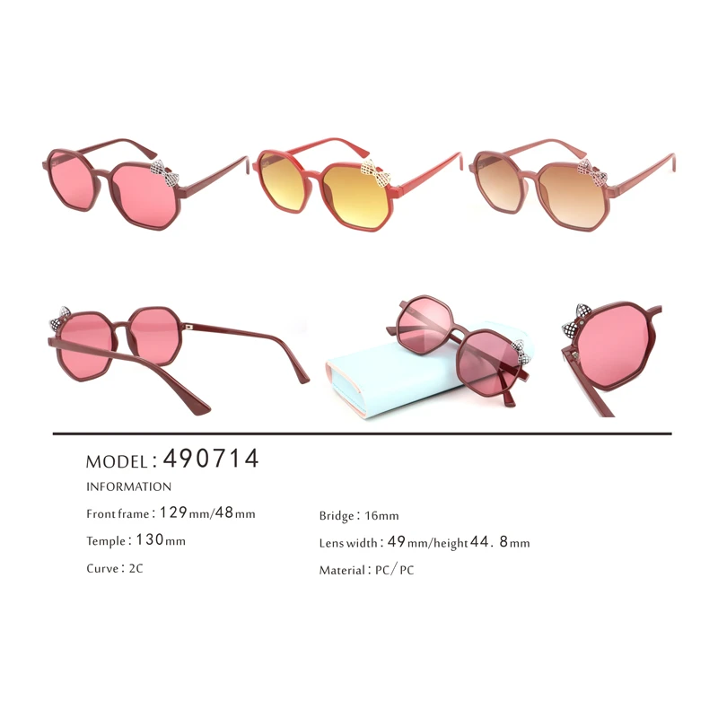 2 Bowknot deco Grometric Sunglasses for Young Girl 490714 2 Bowknot deco Grometric Sunglasses for Young Girl 490714